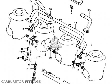 CARBURETOR FITTINGS - GSXR1100W 1994 (R) (E01 E02 E04 E15 E17 18 21 22 24 25 34 39 53)