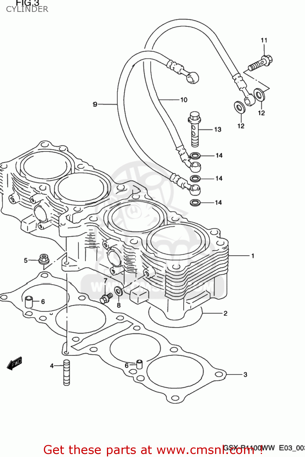 CYLINDER GSXR1100W 1994 (R) USA (E03)
