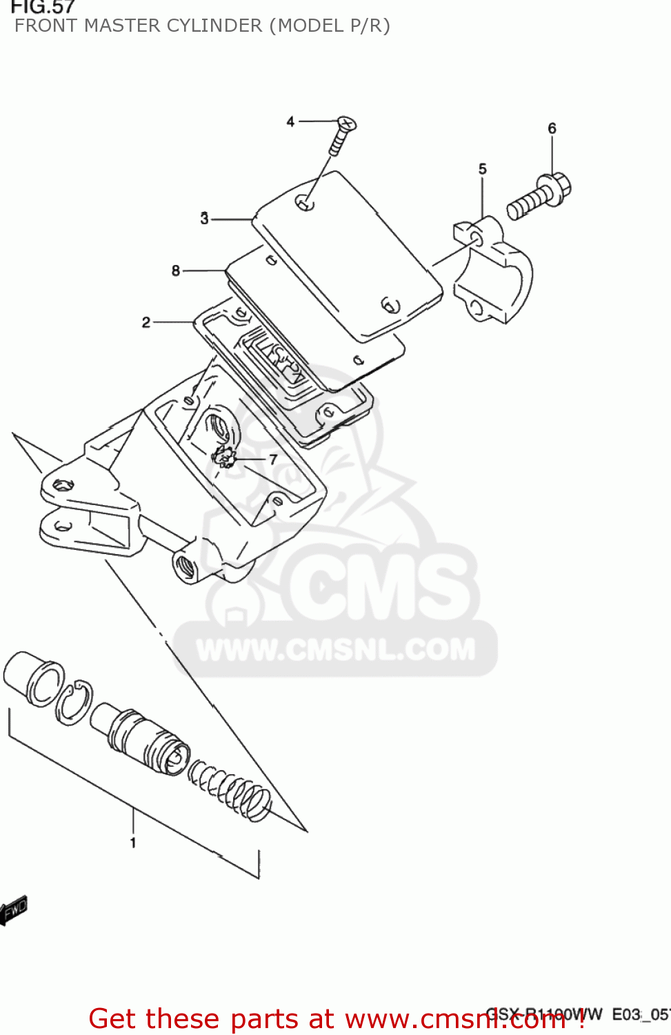 FRONT MASTER CYLINDER (MODEL P/R) GSXR1100W 1994 (R) USA (E03)