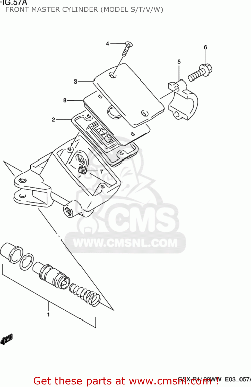 FRONT MASTER CYLINDER (MODEL S/T/V/W) GSXR1100W 1994 (R) USA (E03)