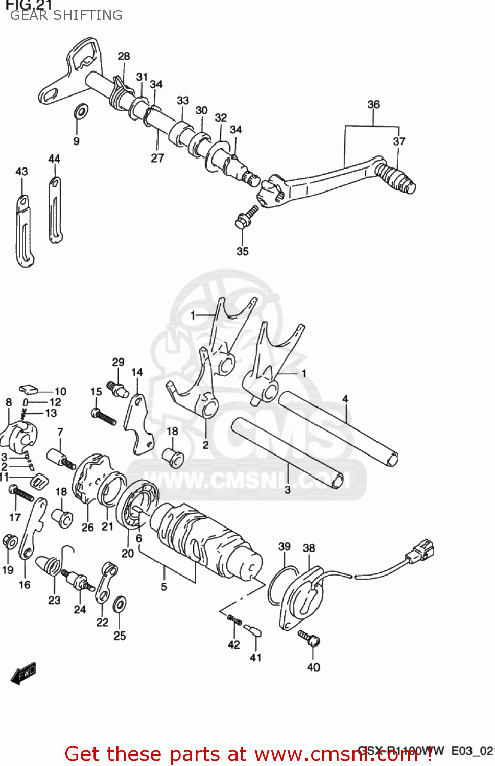 GEAR SHIFTING GSXR1100W 1994 (R) USA (E03)
