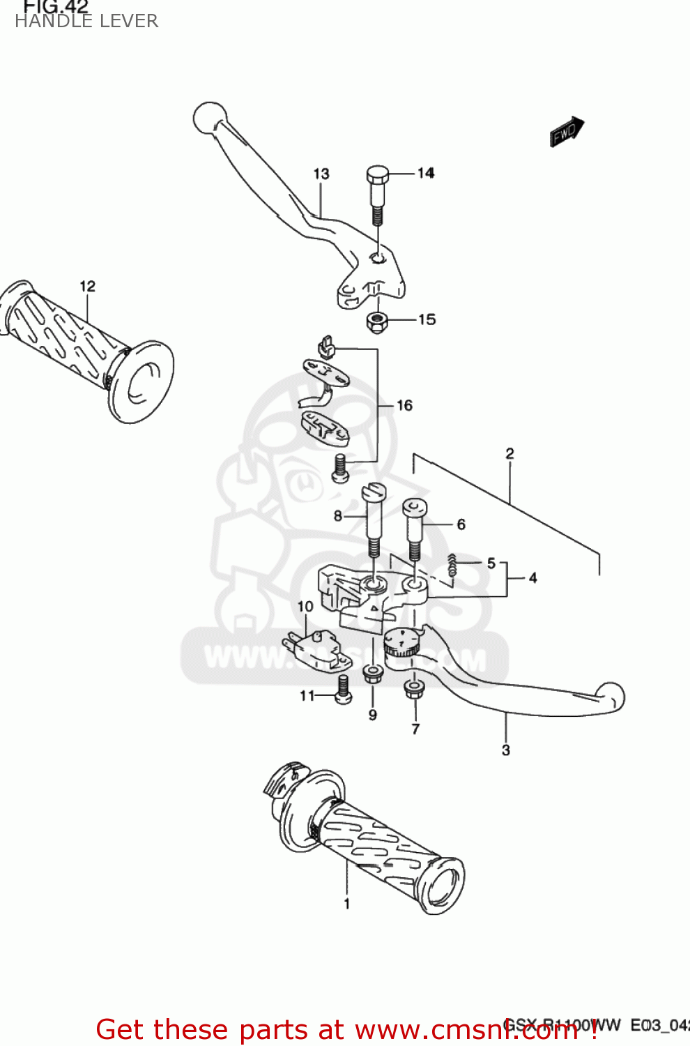 HANDLE LEVER GSXR1100W 1994 (R) USA (E03)