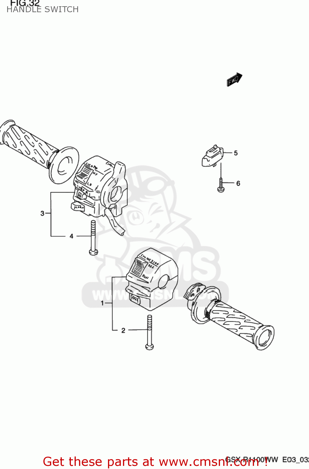 HANDLE SWITCH GSXR1100W 1994 (R) USA (E03)