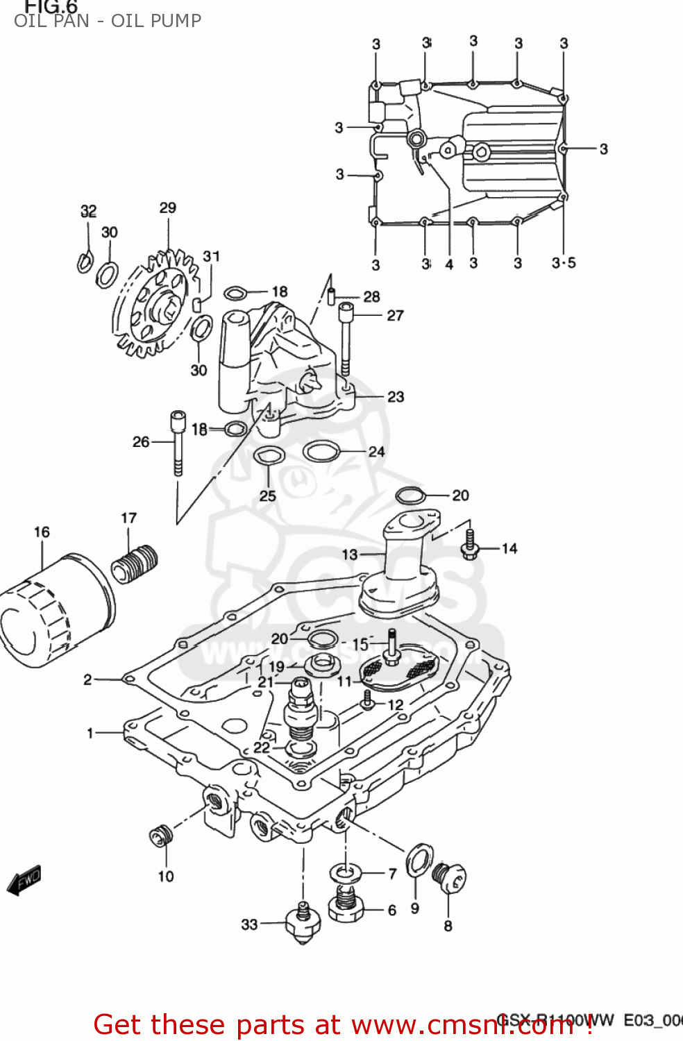 OIL PAN - OIL PUMP GSXR1100W 1994 (R) USA (E03)