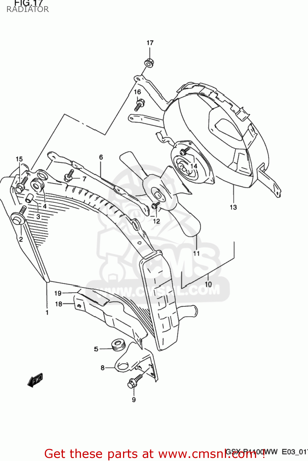 RADIATOR GSXR1100W 1994 (R) USA (E03)