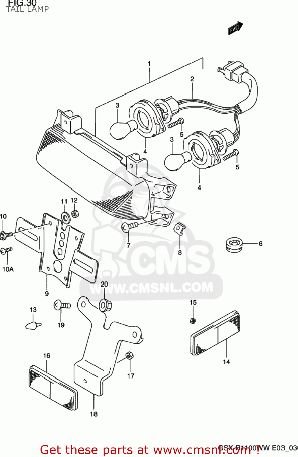 TAIL LAMP GSXR1100W 1994 (R) USA (E03)