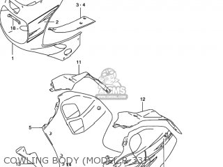 COWLING BODY (MODEL R 33J) - GSXR1100W 1994 (R) USA (E03)