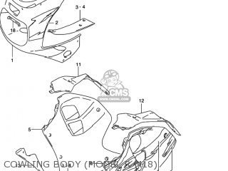 COWLING BODY (MODEL R M18) - GSXR1100W 1994 (R) USA (E03)