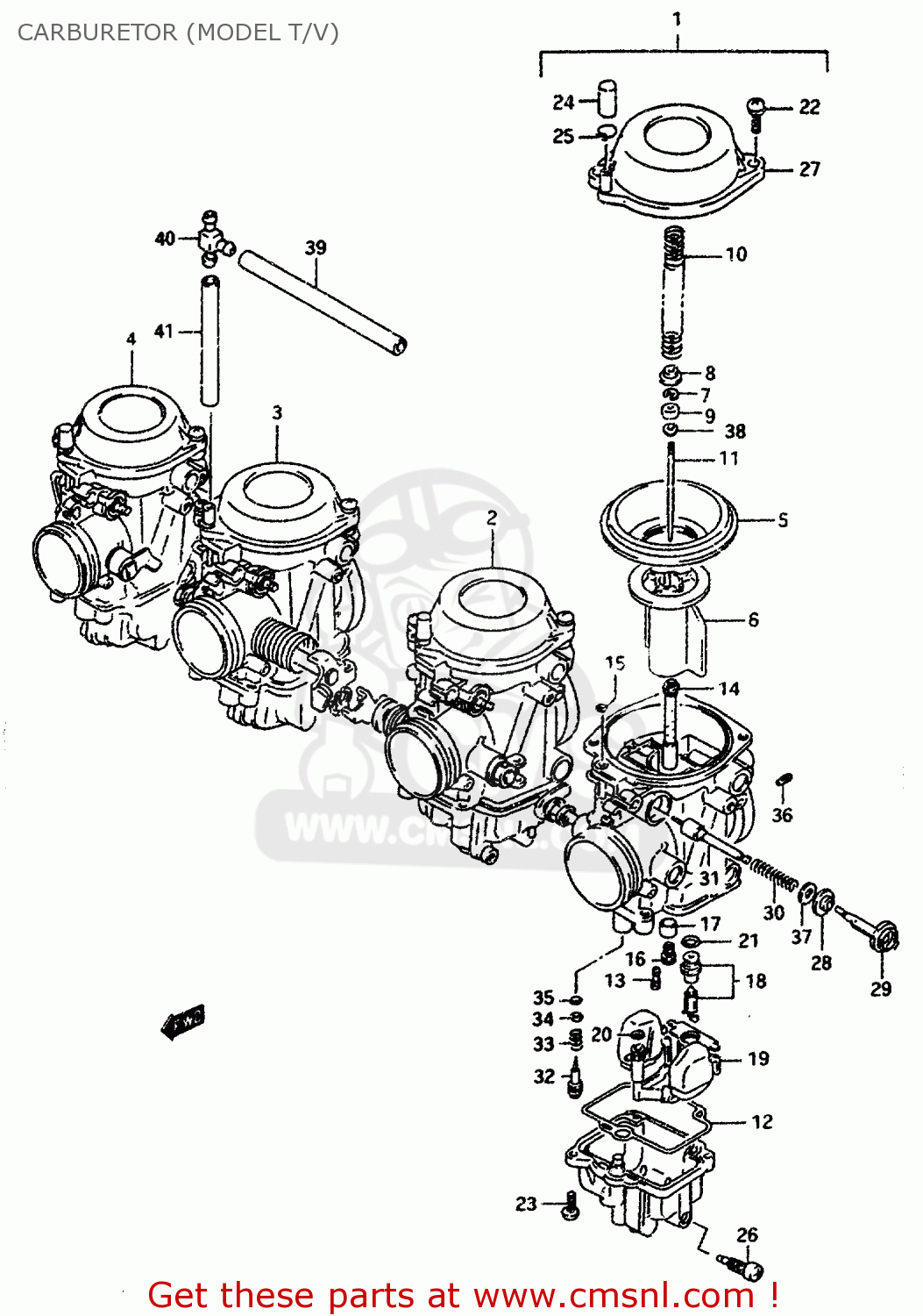 CARBURETOR (MODEL T/V) GSXR1100W 1995 (S) (E02 E04 E18 E22 E24 E25 E34 E37 E39)