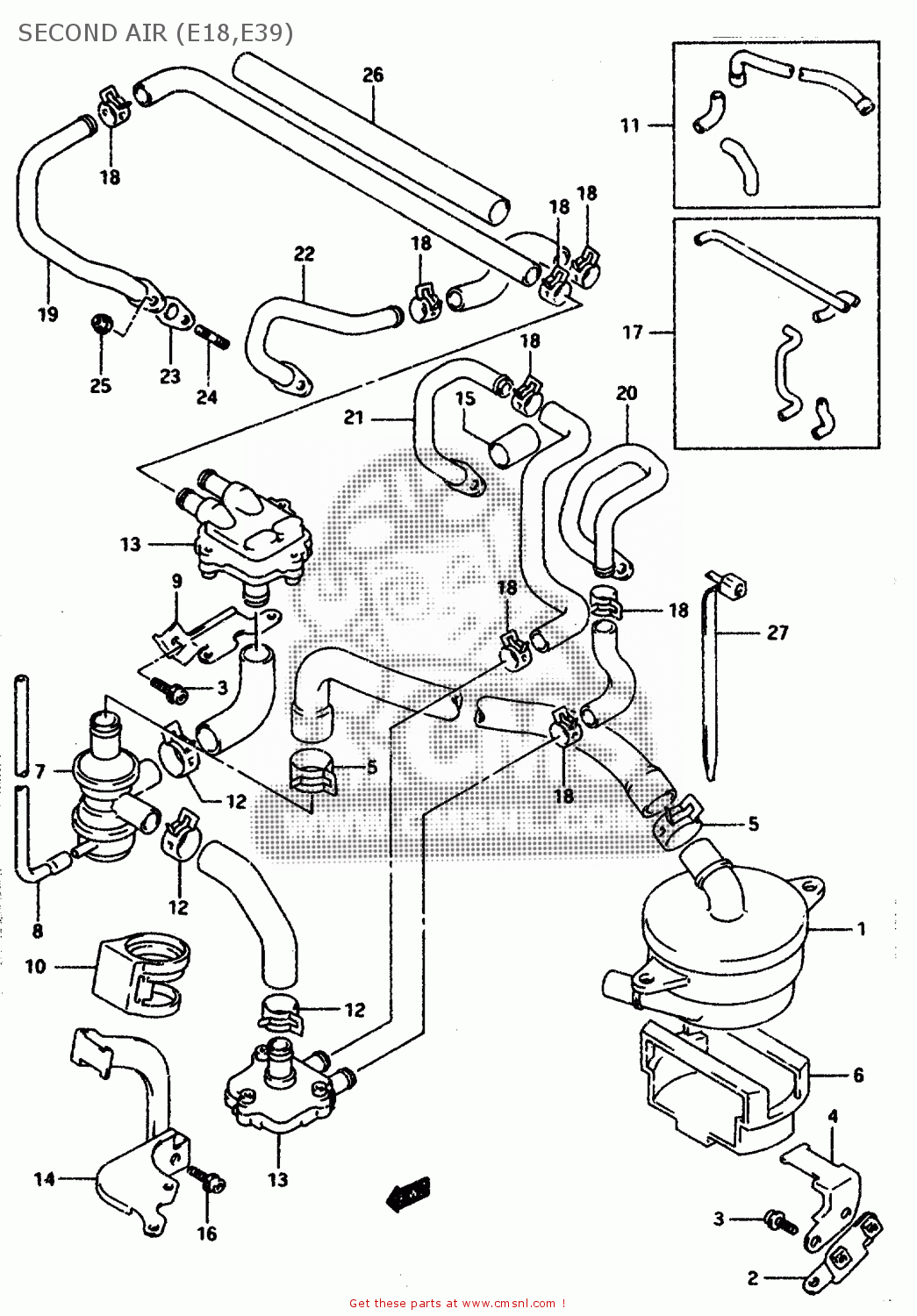 SECOND AIR (E18,E39) GSXR1100W 1995 (S) (E02 E04 E18 E22 E24 E25 E34 E37 E39)