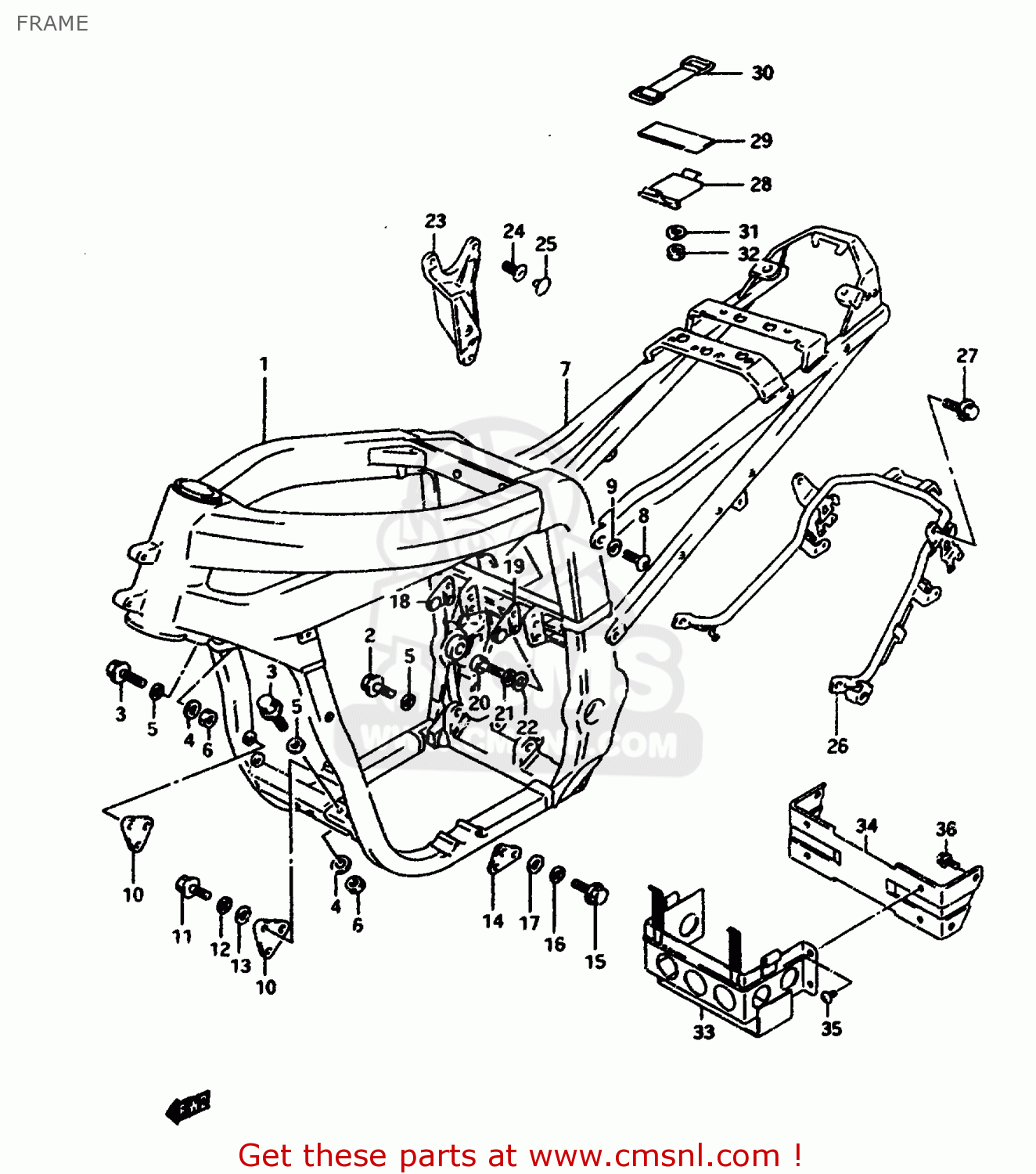 FRAME GSXR1100W 1995 (S) (E02 E04 E18 E22 E24 E25 E34 E37 E39)