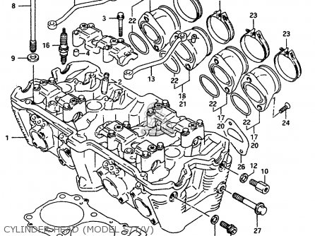 CYLINDER HEAD (MODEL S/T/V) - GSXR1100W 1995 (S) (E02 E04 E18 E22 E24 E25 E34 E37 E39)