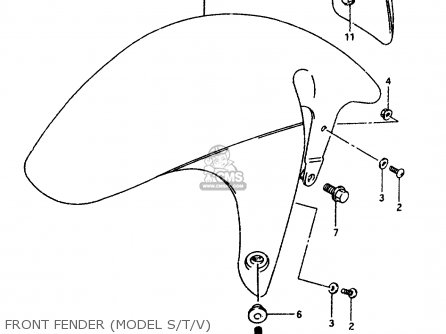 FRONT FENDER (MODEL S/T/V) - GSXR1100W 1995 (S) (E02 E04 E18 E22 E24 E25 E34 E37 E39)
