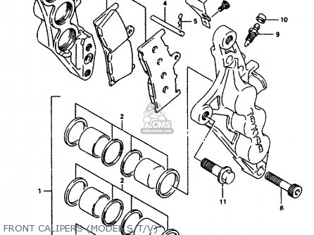 FRONT CALIPERS (MODEL S/T/V) - GSXR1100W 1995 (S) (E02 E04 E18 E22 E24 E25 E34 E37 E39)