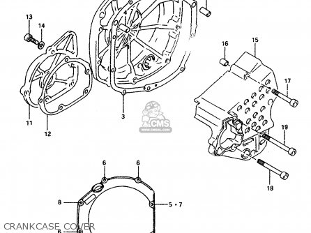CRANKCASE COVER - GSXR1100W 1995 (S) (E02 E04 E18 E22 E24 E25 E34 E37 E39)