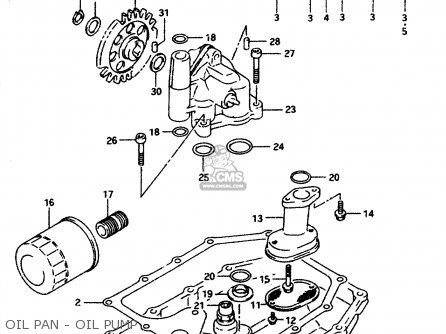 OIL PAN - OIL PUMP - GSXR1100W 1995 (S) (E02 E04 E18 E22 E24 E25 E34 E37 E39)