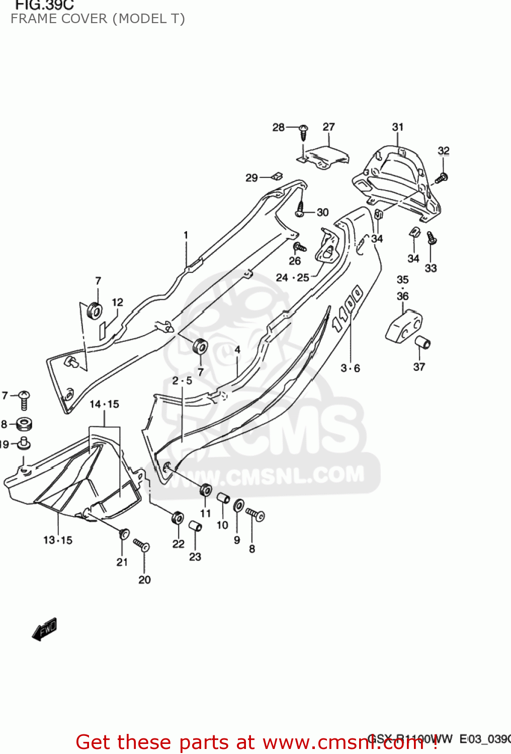 FRAME COVER (MODEL T) GSXR1100W 1995 (S) USA (E03)