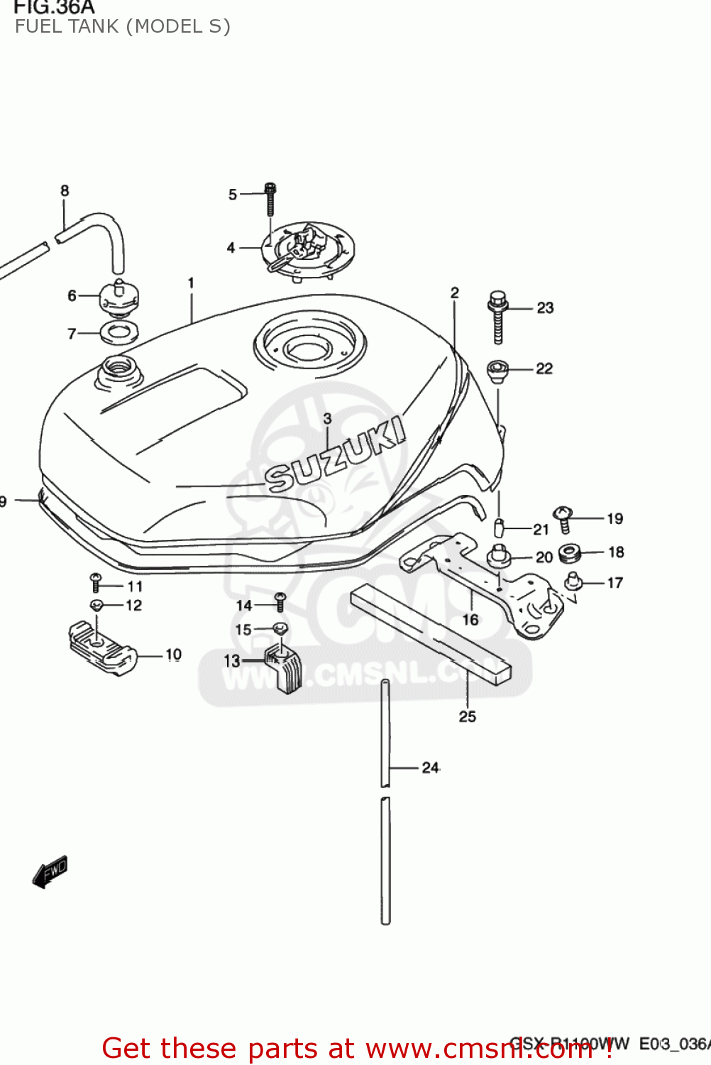 FUEL TANK (MODEL S) GSXR1100W 1995 (S) USA (E03)