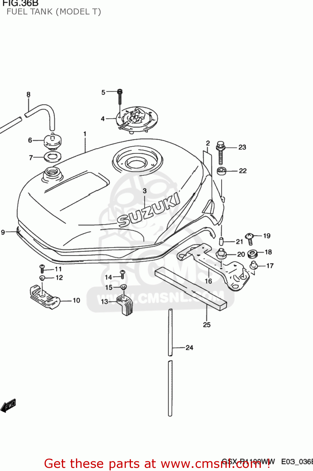 FUEL TANK (MODEL T) GSXR1100W 1995 (S) USA (E03)