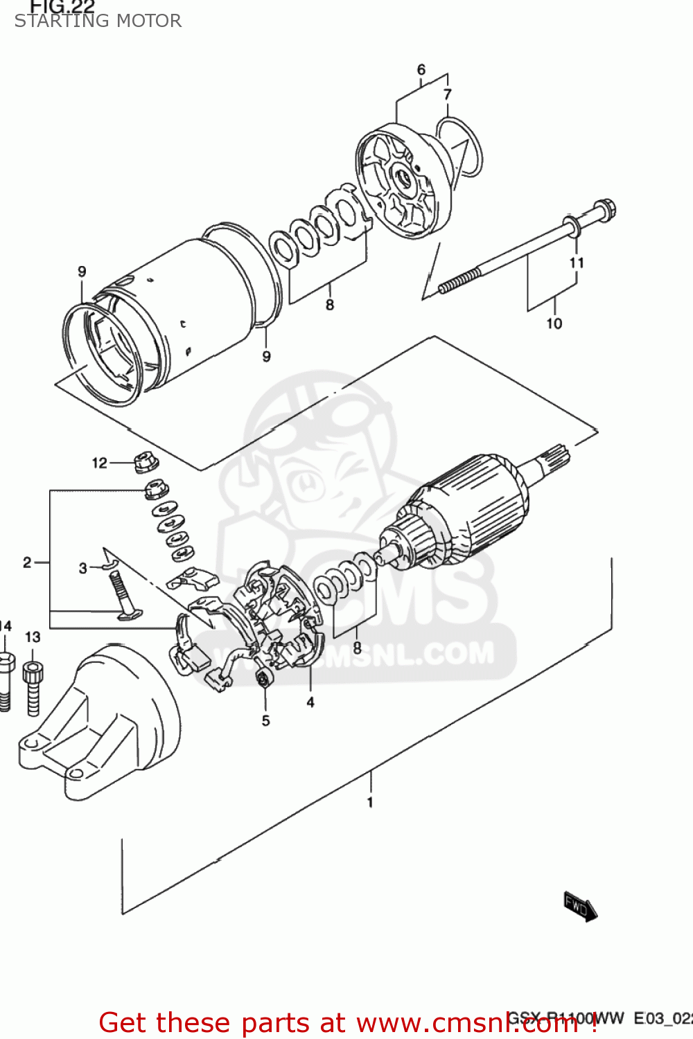 STARTING MOTOR GSXR1100W 1995 (S) USA (E03)