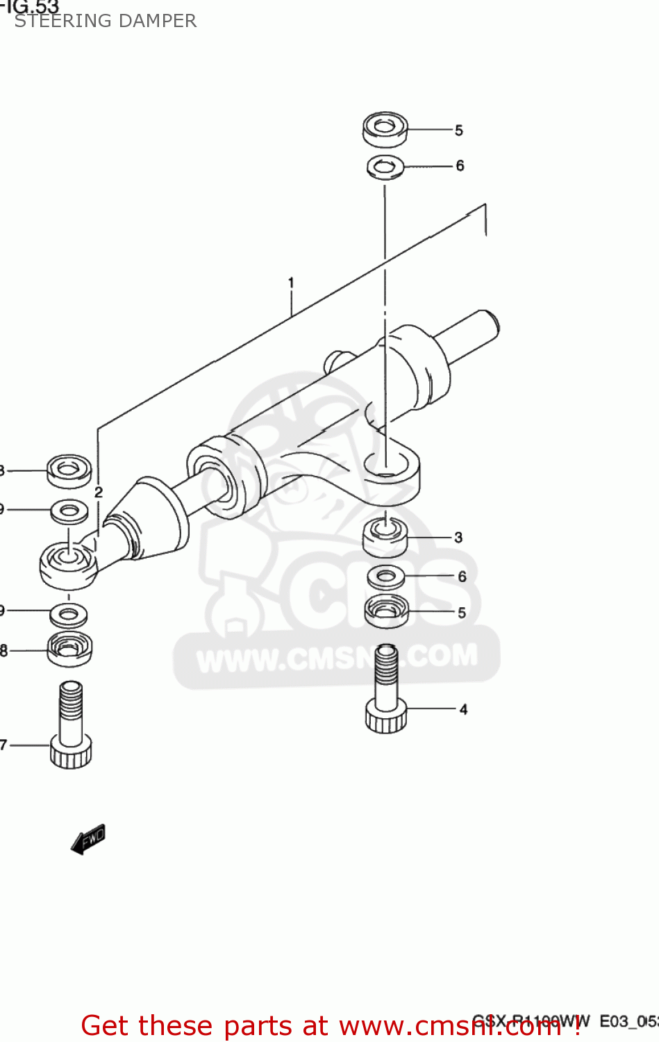 STEERING DAMPER GSXR1100W 1995 (S) USA (E03)