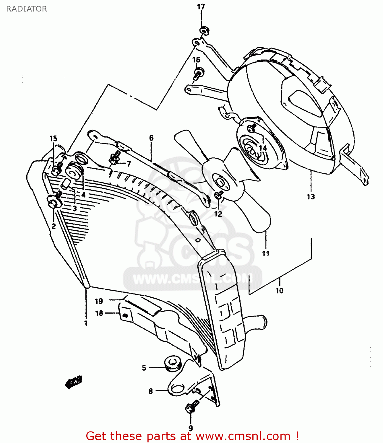 RADIATOR GSXR1100W 1996 (T) (E02 E04 E22 E24 E25 E34 E39)