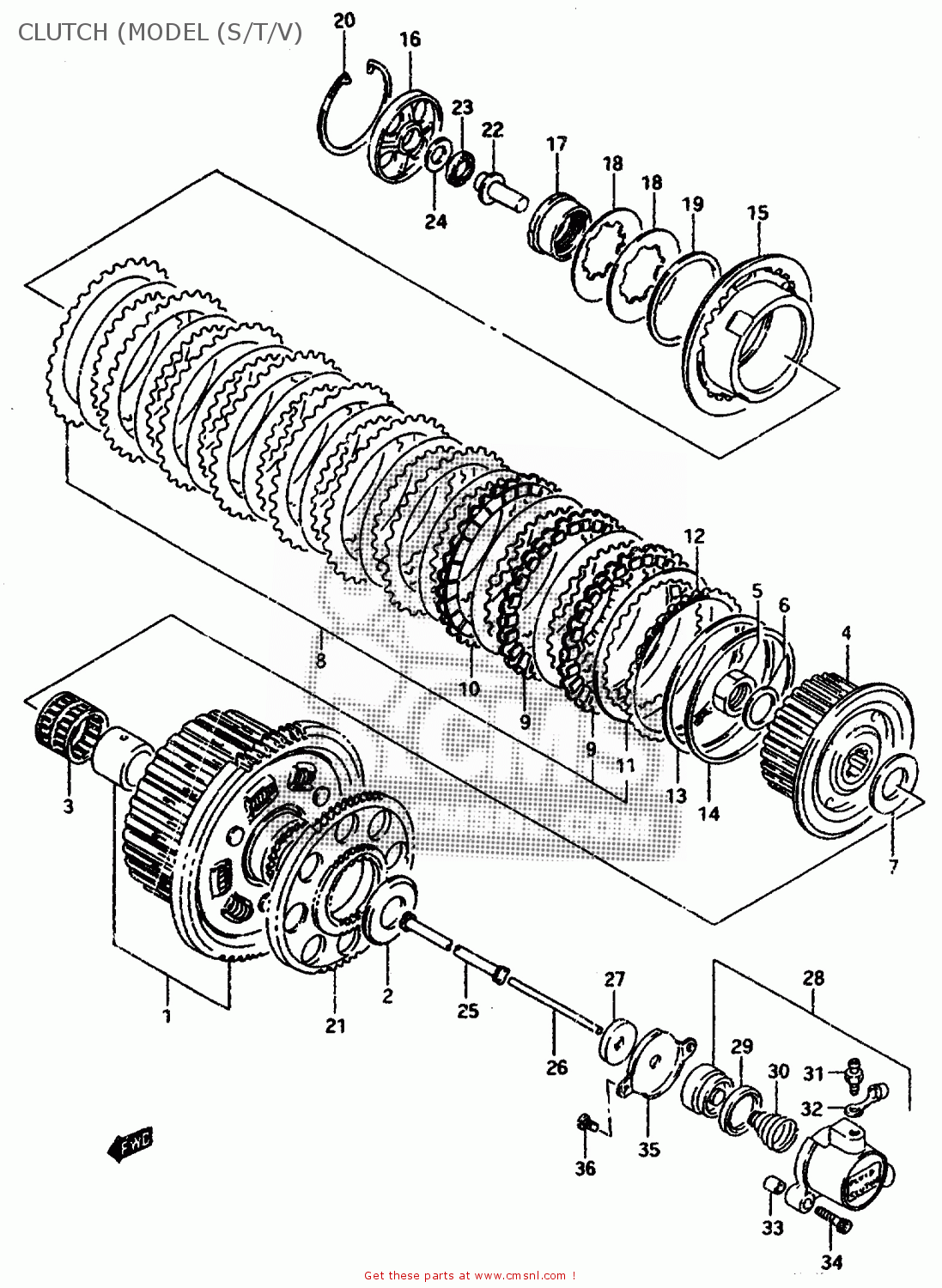 CLUTCH (MODEL (S/T/V) GSXR1100W 1996 (T) (E02 E04 E22 E24 E25 E34 E39)