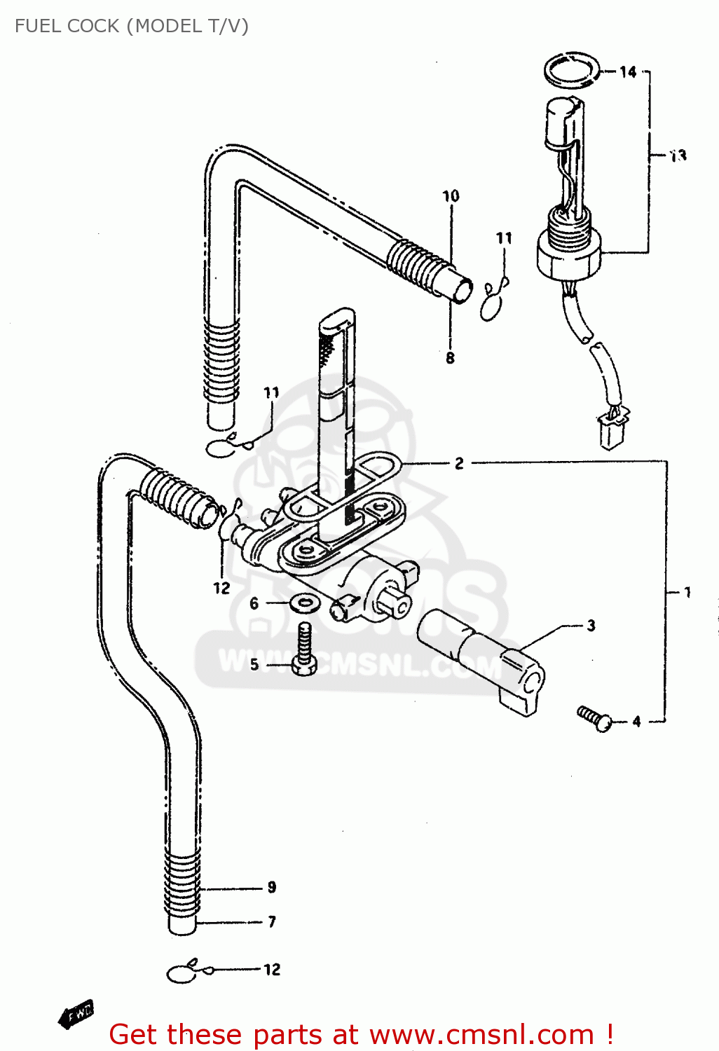 FUEL COCK (MODEL T/V) GSXR1100W 1996 (T) (E02 E04 E22 E24 E25 E34 E39)