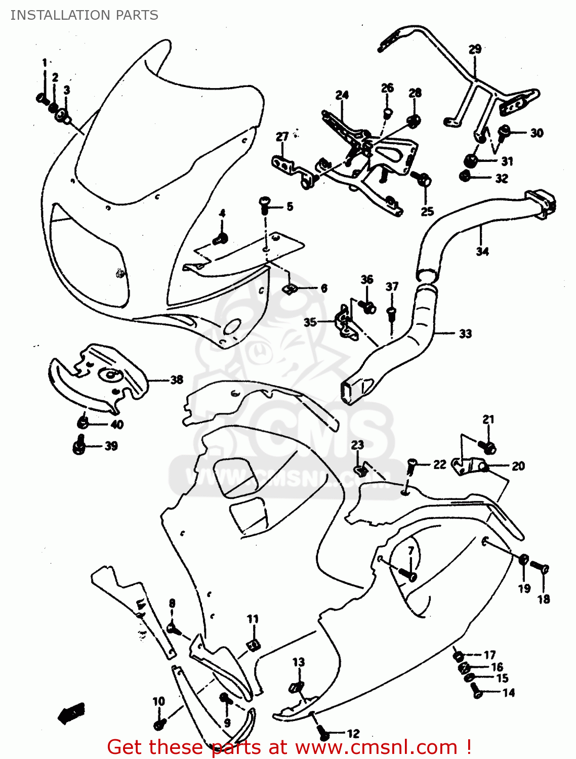 INSTALLATION PARTS GSXR1100W 1996 (T) (E02 E04 E22 E24 E25 E34 E39)