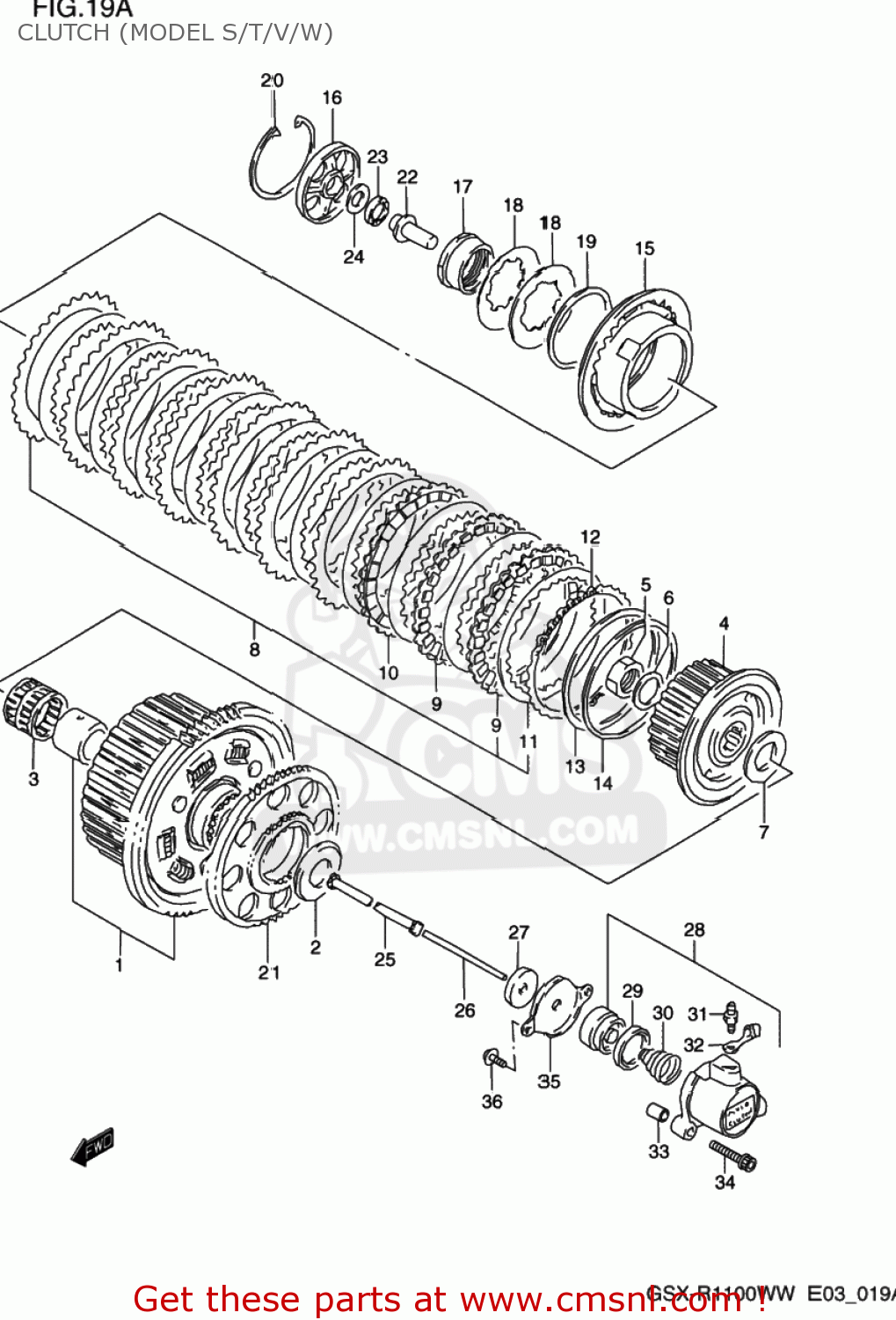 CLUTCH (MODEL S/T/V/W) GSXR1100W 1996 (T) USA (E03)