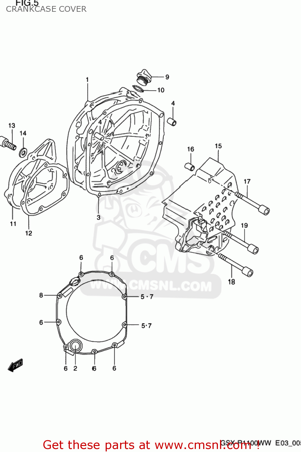CRANKCASE COVER GSXR1100W 1996 (T) USA (E03)