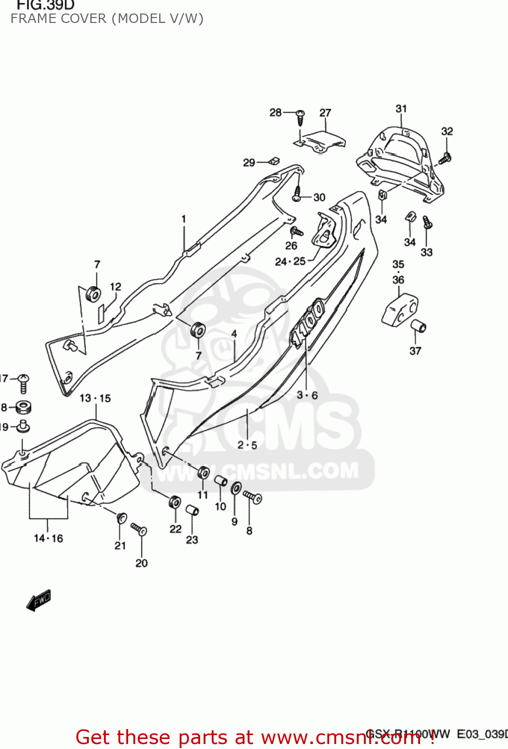 FRAME COVER (MODEL V/W) GSXR1100W 1996 (T) USA (E03)