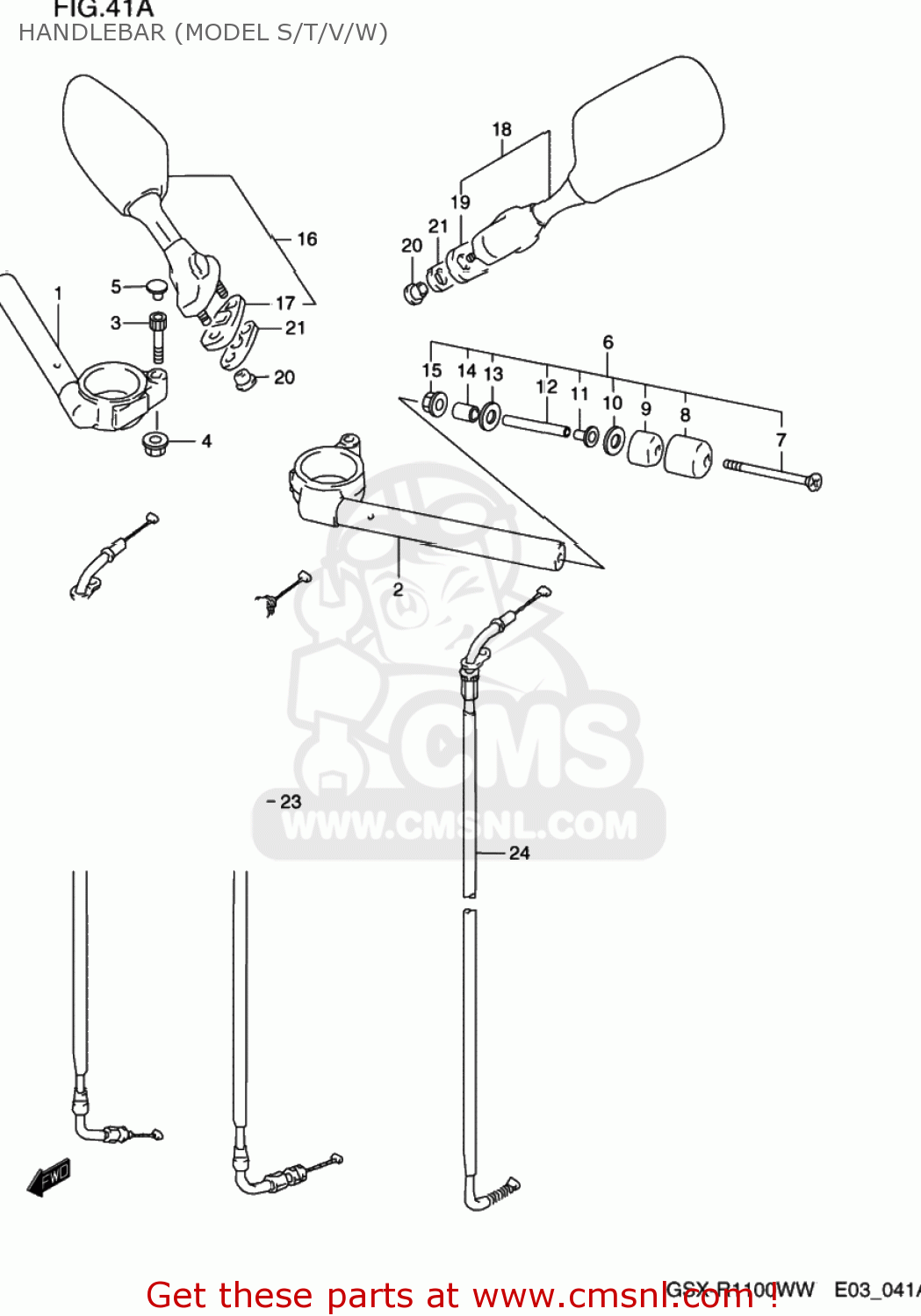 HANDLEBAR (MODEL S/T/V/W) GSXR1100W 1996 (T) USA (E03)