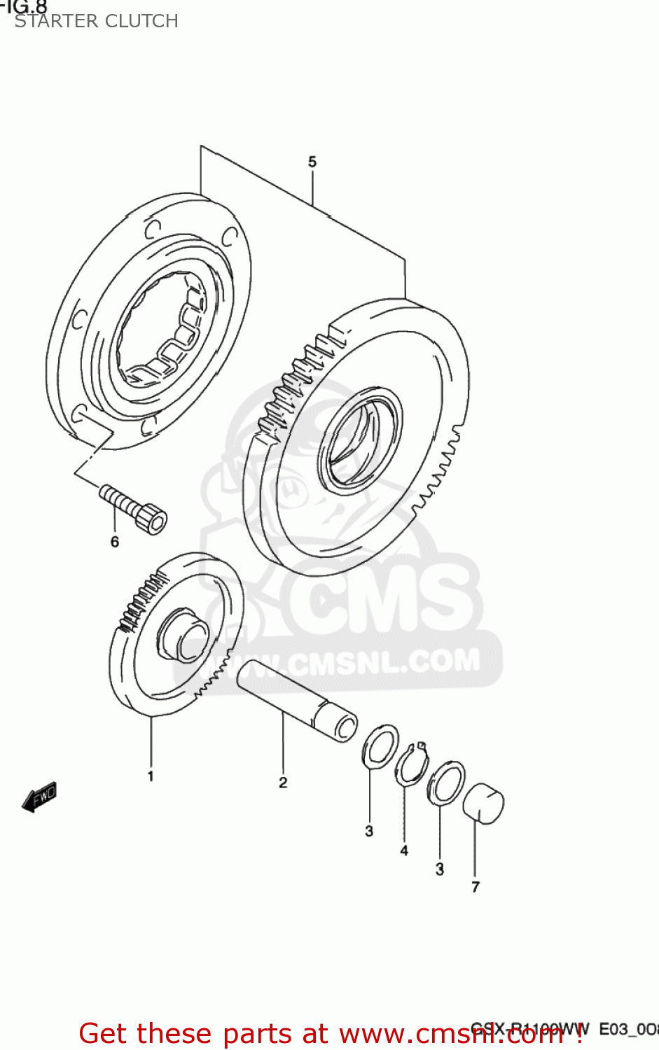 STARTER CLUTCH GSXR1100W 1996 (T) USA (E03)