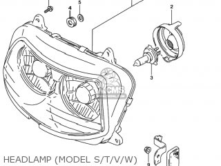 HEADLAMP (MODEL S/T/V/W) - GSXR1100W 1996 (T) USA (E03)