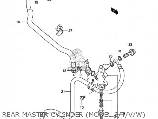 REAR MASTER CYLINDER (MODEL S/T/V/W) - GSXR1100W 1996 (T) USA (E03)