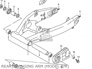 REAR SWINGING ARM (MODEL P/R) - GSXR1100W 1996 (T) USA (E03)