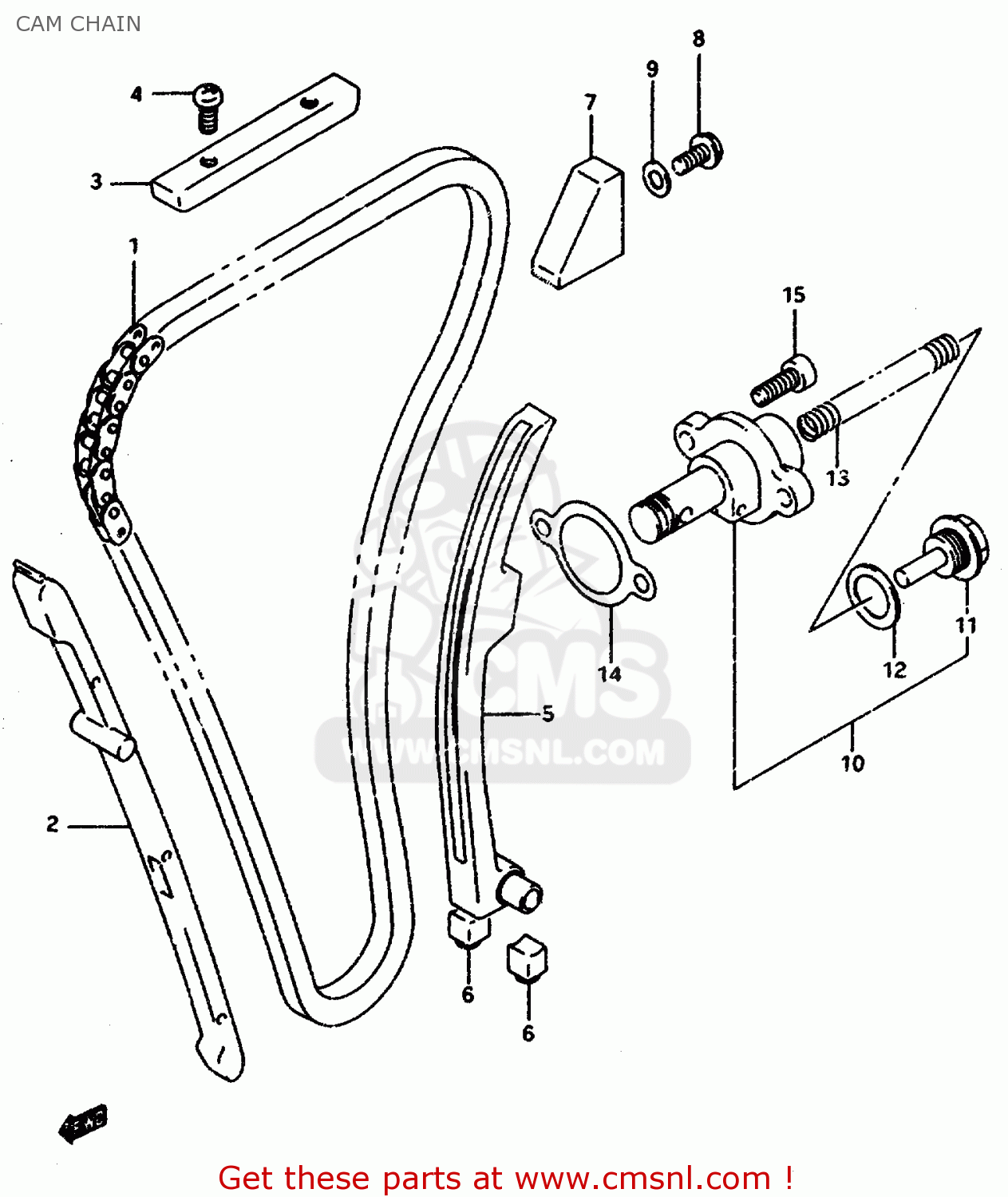 CAM CHAIN GSXR1100W 1997 (V) (E02 E04 E18 E22 E24 E25 E34 E39) / P37