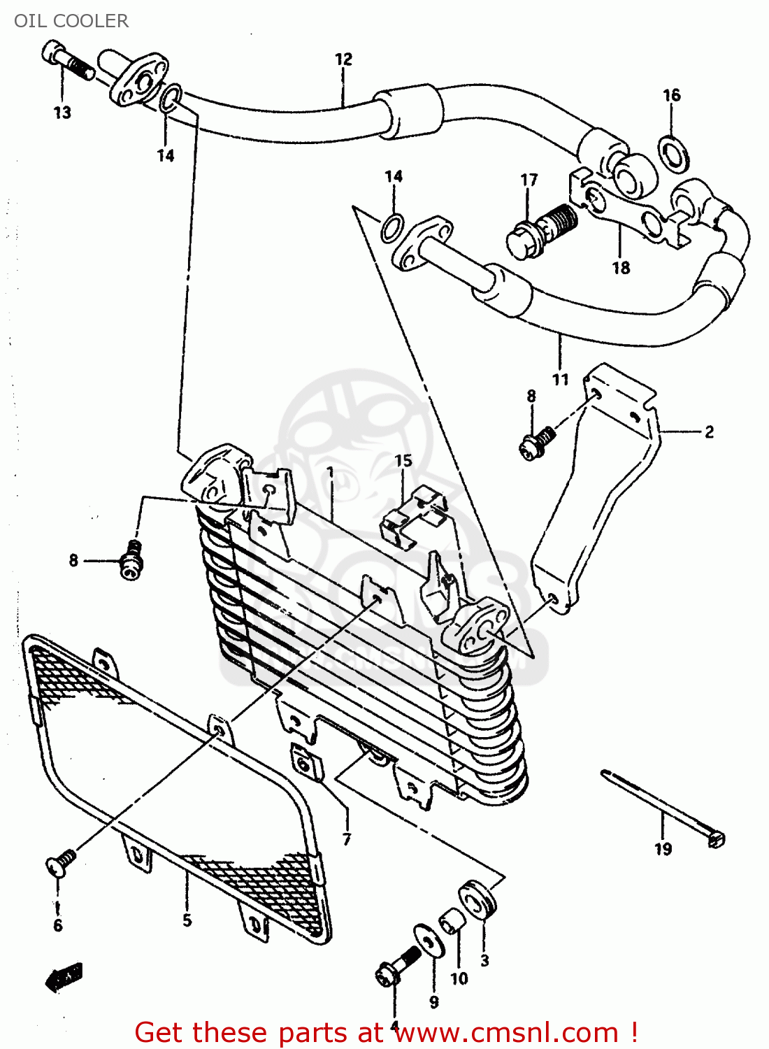 OIL COOLER GSXR1100W 1997 (V) (E02 E04 E18 E22 E24 E25 E34 E39) / P37