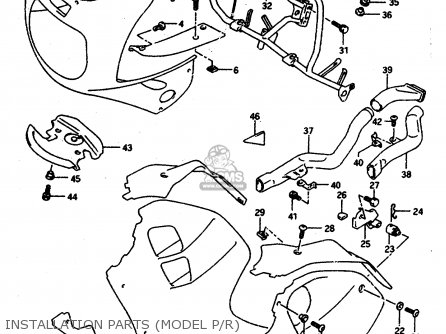 INSTALLATION PARTS (MODEL P/R) - GSXR1100W 1997 (V) (E02 E04 E18 E22 E24 E25 E34 E39) / P37