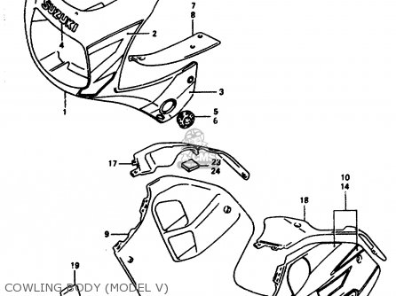 COWLING BODY (MODEL V) - GSXR1100W 1997 (V) (E02 E04 E18 E22 E24 E25 E34 E39) / P37
