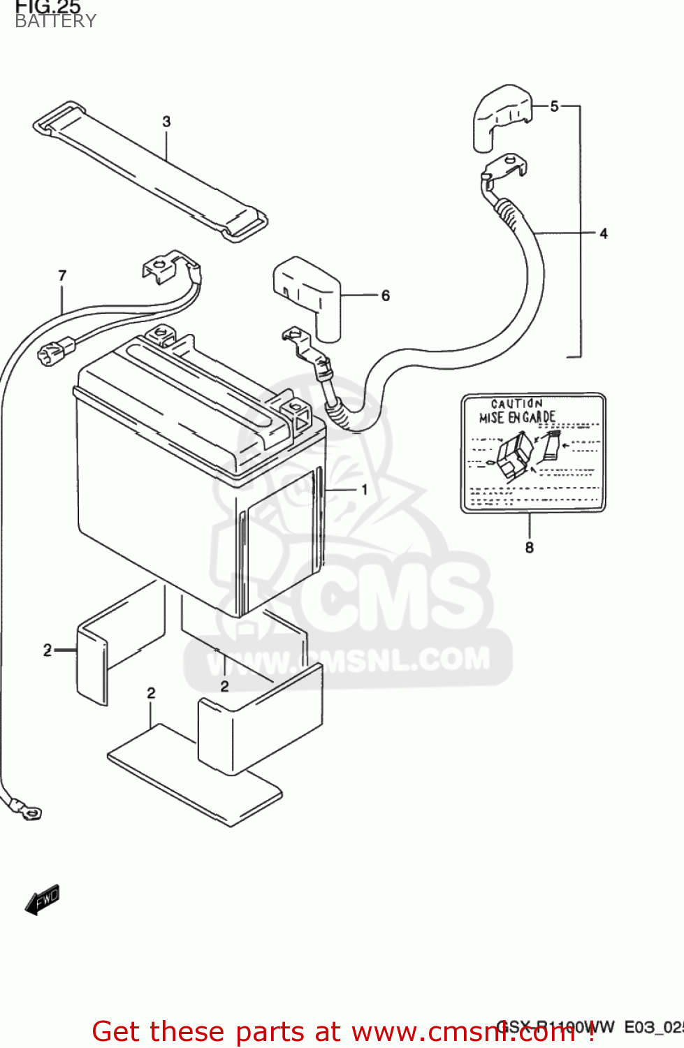 BATTERY GSXR1100W 1997 (V) USA (E03)
