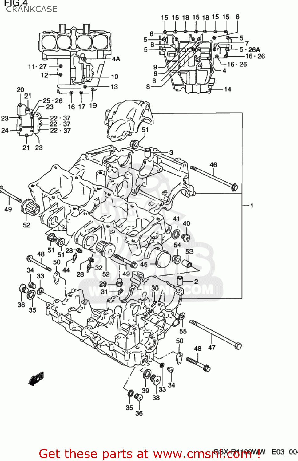 CRANKCASE GSXR1100W 1997 (V) USA (E03)