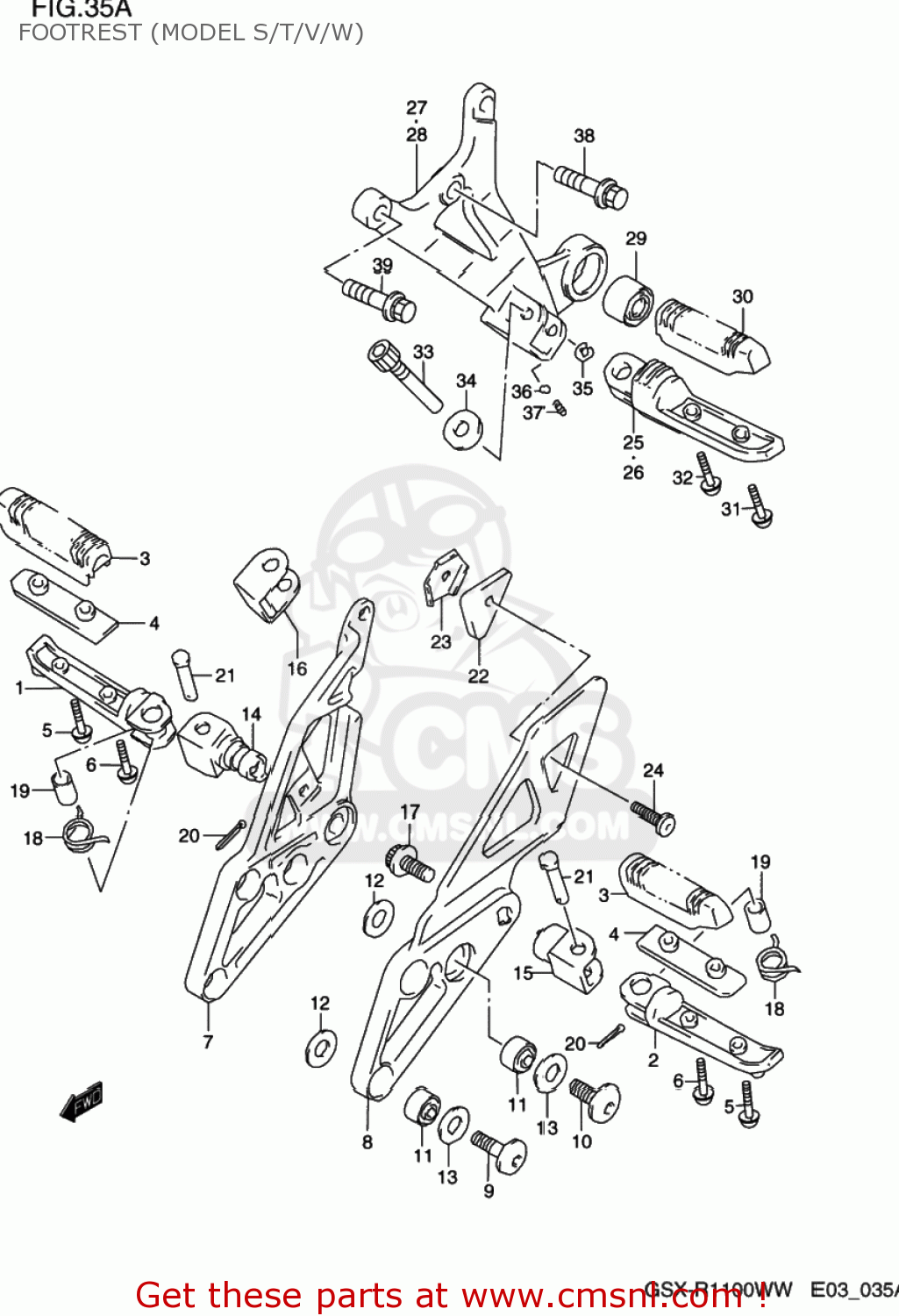 FOOTREST (MODEL S/T/V/W) GSXR1100W 1997 (V) USA (E03)
