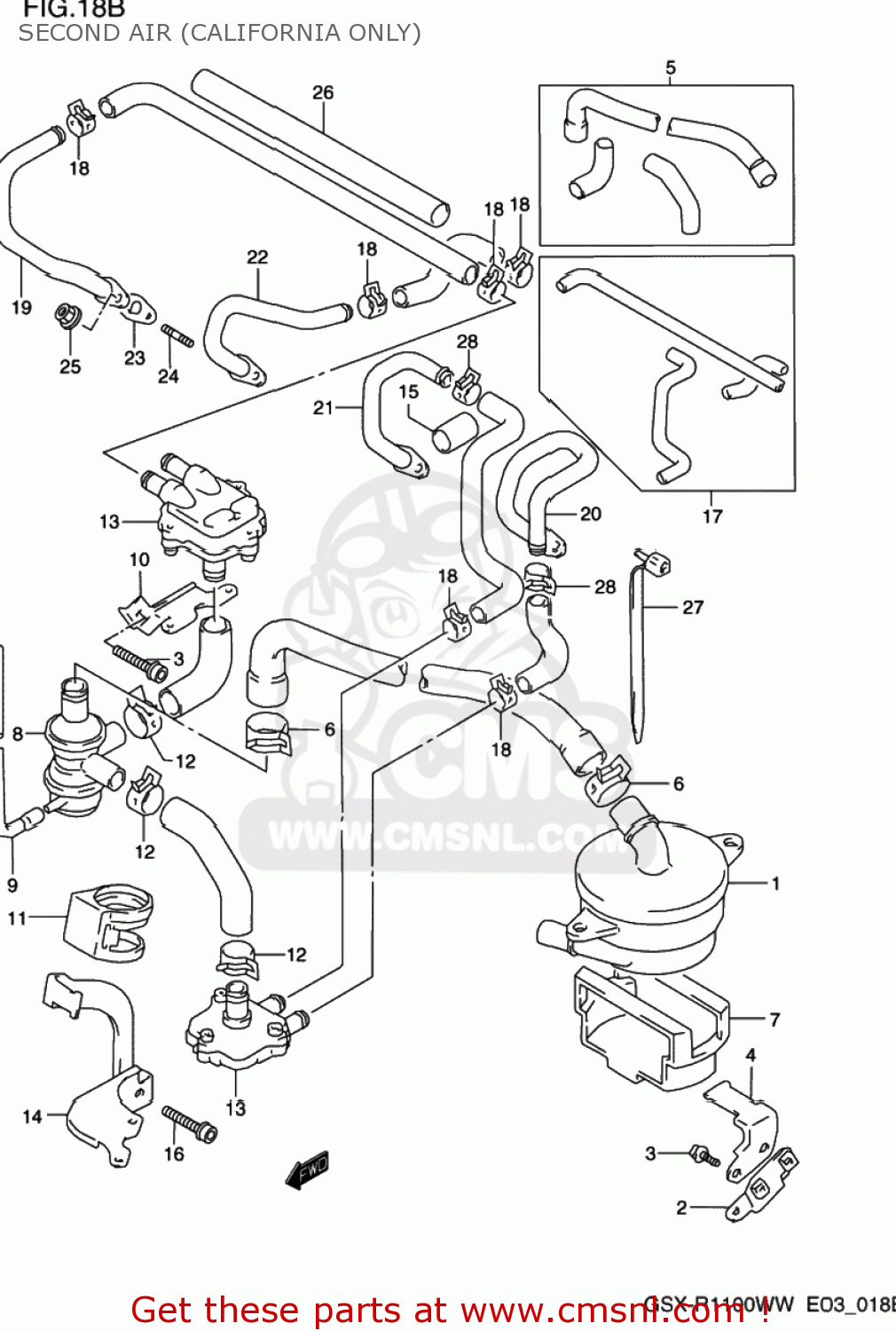 SECOND AIR (CALIFORNIA ONLY) GSXR1100W 1997 (V) USA (E03)
