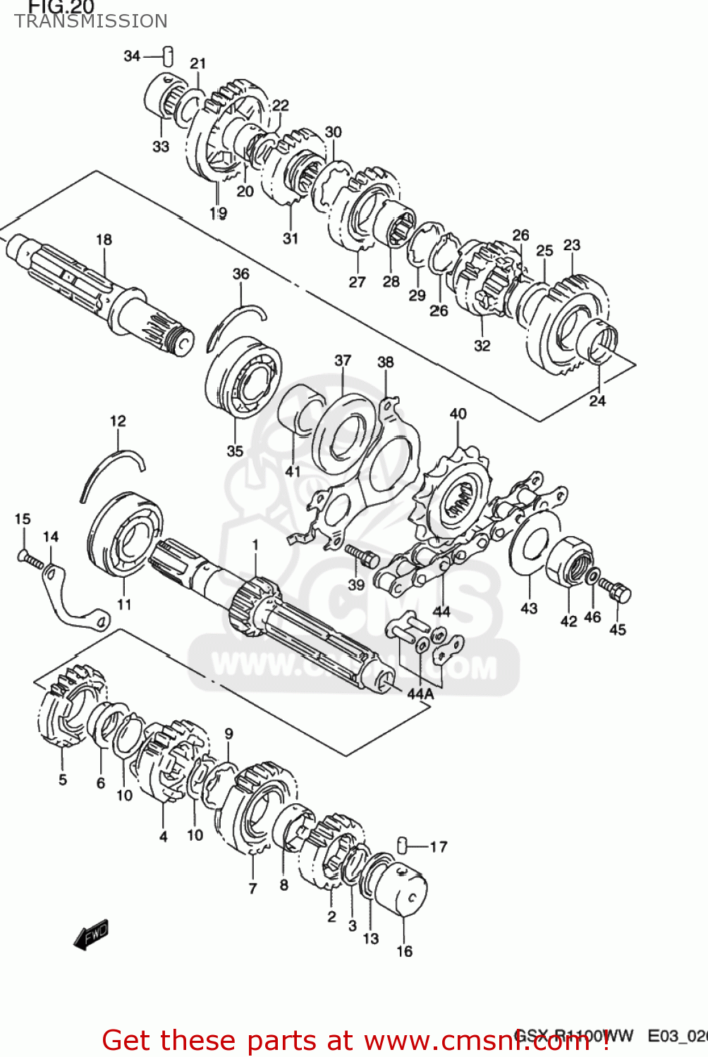 TRANSMISSION GSXR1100W 1997 (V) USA (E03)