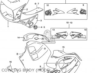 COWLING BODY (MODEL S) - GSXR1100W 1997 (V) USA (E03)