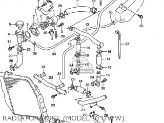 RADIATOR HOSE (MODEL S/T/V/W) - GSXR1100W 1997 (V) USA (E03)