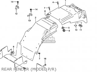 REAR FENDER (MODEL P/R) - GSXR1100W 1997 (V) USA (E03)