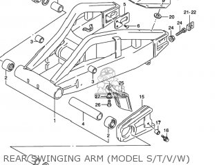 REAR SWINGING ARM (MODEL S/T/V/W) - GSXR1100W 1997 (V) USA (E03)